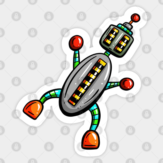 Balancing Cartoon Robot Sticker by Squeeb Creative